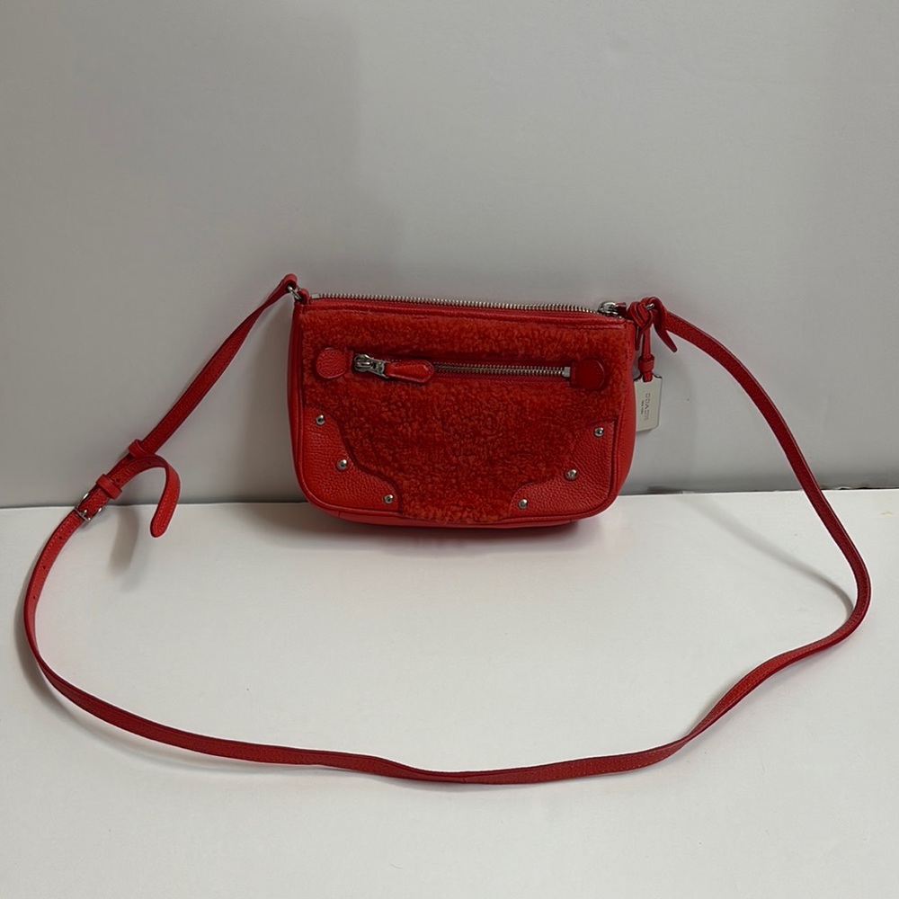 Coach Nolita Sherling Crossbody Bag Blood Orange